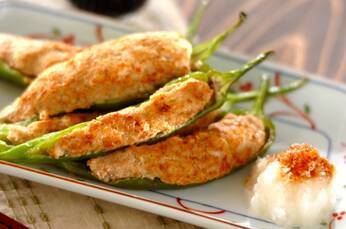 甘長唐辛子の肉詰め