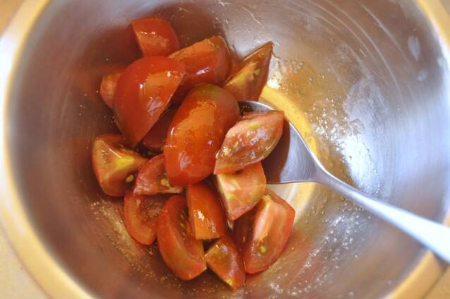 ガスパチョソースの冷製スパゲティーの作り方の手順2