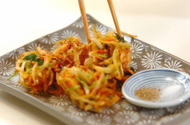 玉ネギとゴボウのかき揚げの作り方の手順7