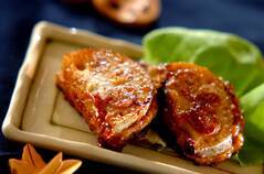 レンコンの豆腐はさみ焼き