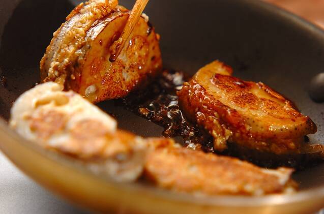 レンコンの豆腐はさみ焼きの作り方の手順4