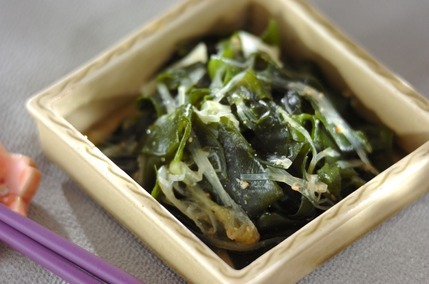 ネギとワカメのだし煮