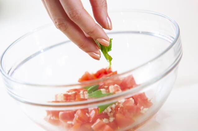 トマトの冷製パスタの作り方の手順4