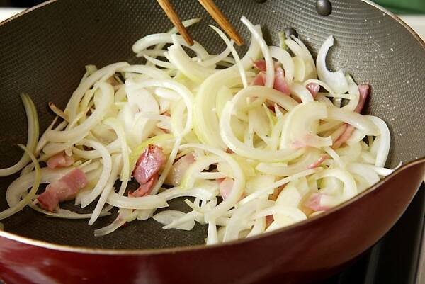 ホウレン草とベーコンのケチャップスパゲティーの作り方の手順5