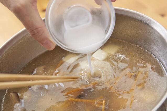 チキンボーンブロスで豆腐入りサンラータンの作り方の手順7