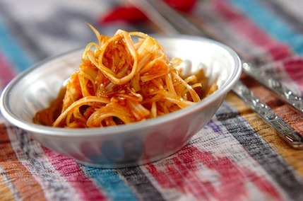 韓国風白髪ねぎのコチュジャン和え（パジョリ）サムギョプサルに欠かせない