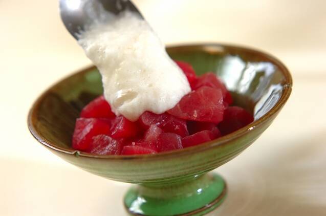 マグロのやまかけの作り方の手順2