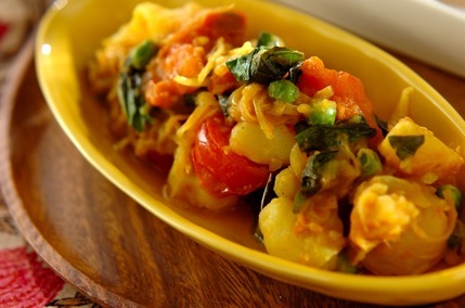 ジャガイモとグリンピースのカレー