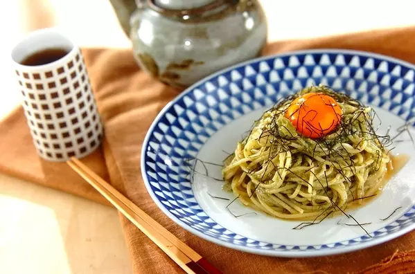 ワサビ風味の海苔だくスパゲティ