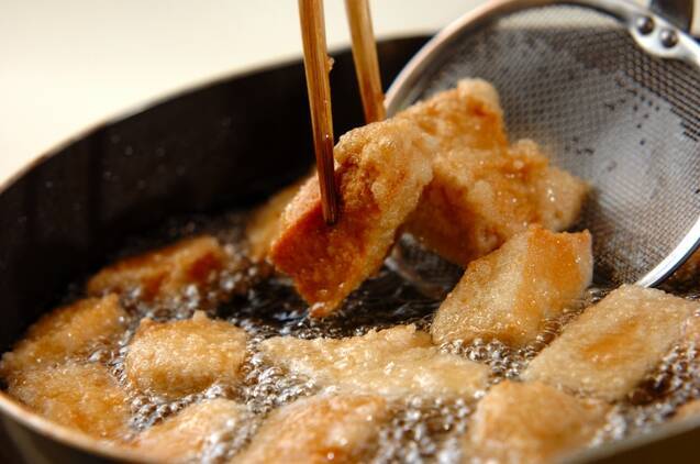 高野豆腐の唐揚げの作り方の手順4