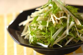 大根と水菜の中華ドレッシングサラダ