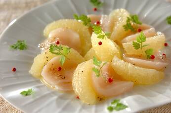 フレッシュ！グレープフルーツとホタテのさわやかカルパッチョ