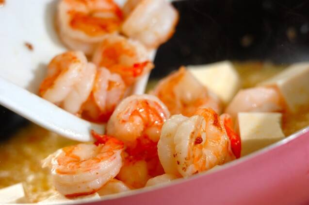 エビと豆腐のチリソースの作り方の手順7