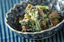 ホウレン草とベーコンの白和え