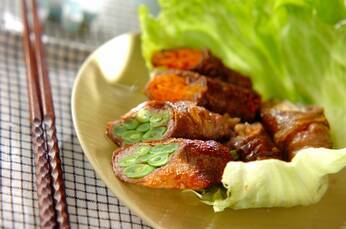 牛肉の三色巻き