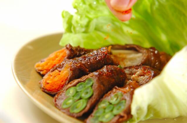 牛肉の三色巻きの作り方の手順8