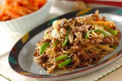 牛肉の甘辛炒め