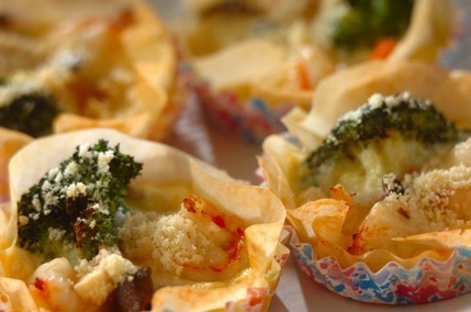 エビの春巻きキッシュ