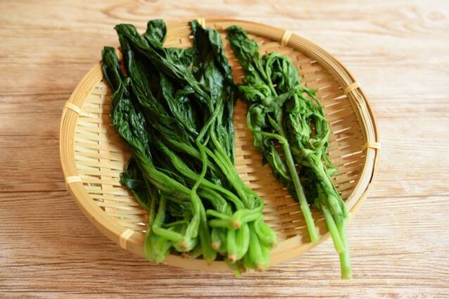 ホウレン草と春菊のクルミみそ和えの作り方の手順3