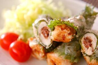 ささ身梅肉はさみ揚げ