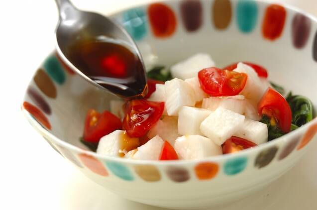 モロヘイヤと長芋のお浸しの作り方の手順3