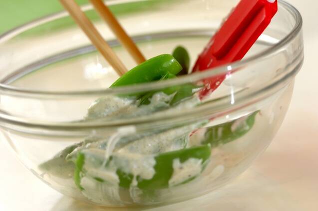 スナップエンドウのタラマヨサラダの作り方の手順3