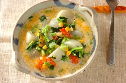 カブとエビのクリーム煮