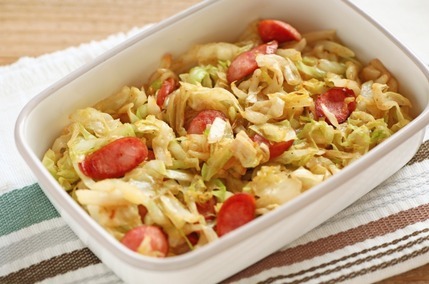 まとめて作り置き！キャベツとソーセージのクミン炒め  by つくおき　nozomiさん