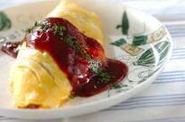 ひき肉と玉ネギのシンプルオムレツ