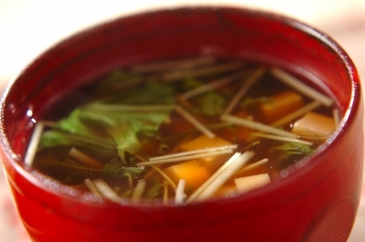 水菜と豆腐の和風スープ レシピ 作り方 E レシピ 料理のプロが作る簡単レシピ