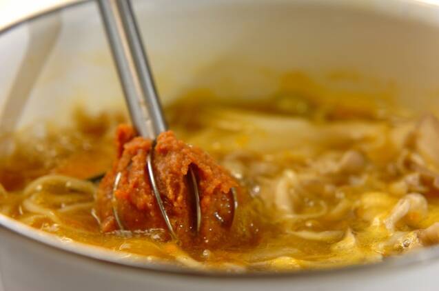 カボチャとふし麺のほうとう風の作り方の手順4