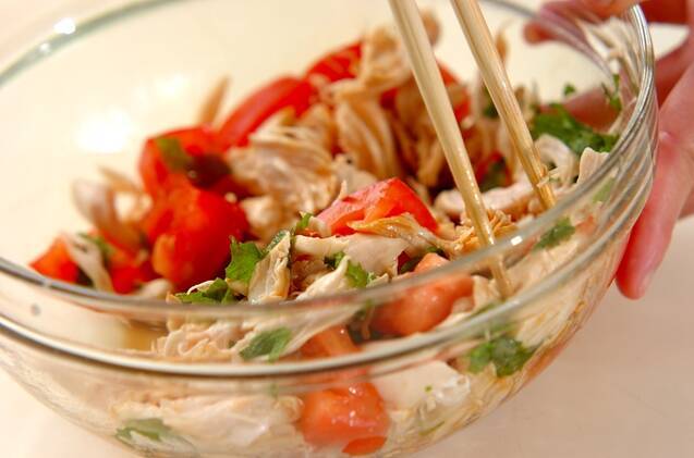 鶏ささ身の中華サラダの作り方の手順3