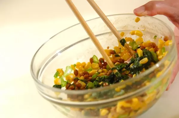 ツルムラサキ入り納豆の作り方3