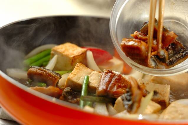 ウナギと豆腐の甘辛炒め煮の作り方の手順8