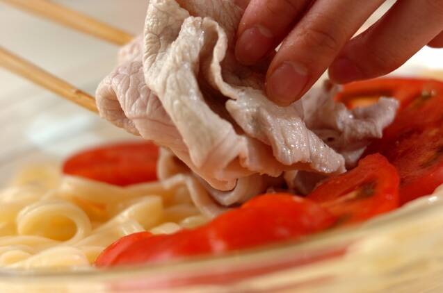 さっぱり！トマトと冷しゃぶのうどんの作り方の手順5