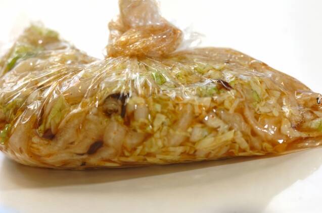 白菜の麺つゆ浅漬けの作り方の手順2