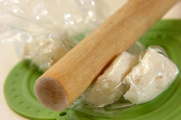 たたき長芋のバジル和えの作り方の手順3