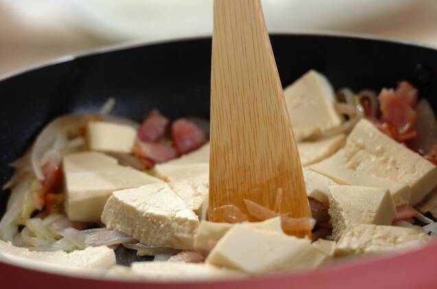 豆腐とゴーヤの卵炒めの作り方の手順4
