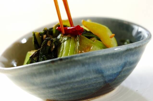 チンゲンサイのアーリオオーリオの作り方の手順4