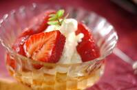生クリームをたっぷり使用 プリンとイチゴソース by保田 美幸さん