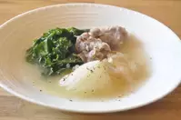 新玉ネギと豚肉のスープ