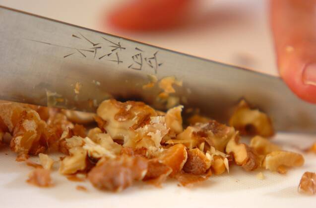 貝われ菜と水菜のサラダの作り方の手順1