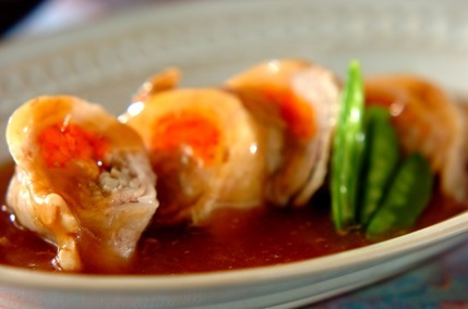 レンジで簡単！ゴボウとニンジンの肉巻き