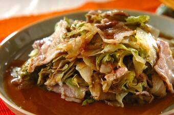 レタスと豚バラ肉のレンジ蒸し