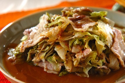 レタスと豚バラ肉のレンジ蒸し