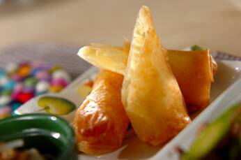 エノキとチーズの春巻き