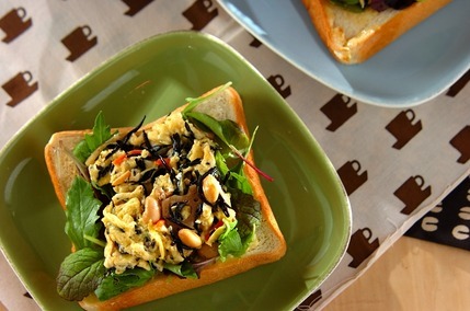 ヒジキエッグオープンサンド