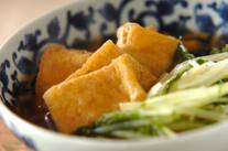 水菜と油揚げの煮浸し