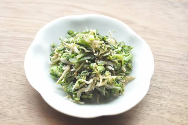 春菊の茎とシラスの佃煮の作り方の手順4