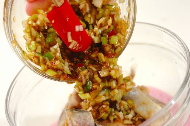 塩サバのネギダレの作り方の手順3